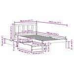 vidaXL Cadre de lit sans matelas blanc 75x190 cm bois de pin massif