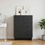 vidaXL Buffet avec tiroir Noir 66 x 34 5 x 90 cm Bois d'ingénierie