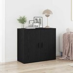 vidaXL Buffet Chêne noir 80 x 33 x 70 cm Bois d'ingénierie