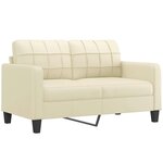 vidaXL Canapé à 2 places Crème 140 cm Similicuir