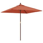 vidaXL Parasol de jardin avec mât en bois terre cuite 198x198x231 cm