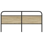 vidaXL Tête de lit chêne sonoma 200 cm acier et bois d'ingénierie