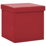 vidaXL Tabouret de rangement pliable Rouge bordeaux PVC
