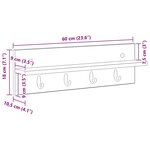 vidaXL Porte-manteau mural avec étagère Sonoma gris 60 x 10.5 x 18 cm
