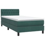 vidaXL Sommier à lattes de lit et matelas et LED vert foncé 100x210cm velours