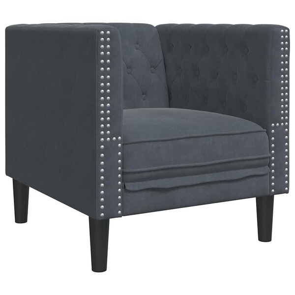 vidaXL Canapé Gris foncé 74 5 x 71 x 70 5 cm Velours