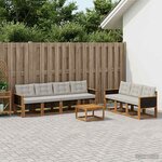 vidaXL Ensemble de canapés d'extérieur 8 Pièces Naturel et gris clair
