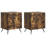 vidaXL Cabinet de chevet 2 pc Chêne fumé 43 x 34 5 x 50 cm