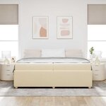 vidaXL Cadre de lit avec matelas Crème 200 x 200 cm tissu