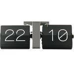 Horloge moderne bicolore flip no case noir et chrome