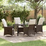 vidaXL Ensemble de salle à manger pour jardin 5 Pièces Marron Poly rotin
