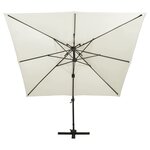 vidaXL Parasol de jardin déporté avec double plateau 300 x 300 cm Sable