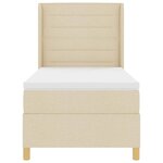 vidaXL Lit à Ressorts avec matelas Crème 100 x 200 cm tissu