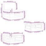 vidaXL Salon de jardin 3 Pièces avec coussins blanc crème Bambou