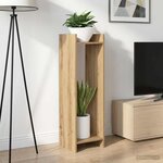 vidaXL Support de Plante 2 pc Chêne Artisanal 30 x 30 x 100 cm