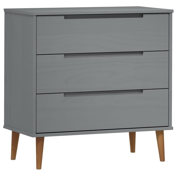 vidaXL Commode MOLDE Gris 80x40x80 cm Bois de pin massif
