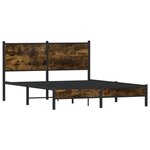 vidaXL Cadre de lit en métal sans matelas chêne fumé 140x200 cm