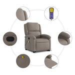 vidaXL Fauteuil inclinable de massage Taupe Tissu
