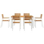 vidaXL EnsembledeRepasdeJardin 7 Pièces Marron AcaciaMassif