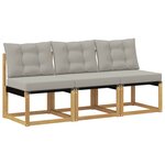 vidaXL 3 pc Sofa de milieu extérieur Blanc