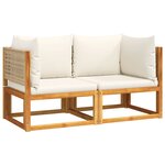 vidaXL Canapés d'angle de jardin et coussins 2Pièces bois massif d'acacia