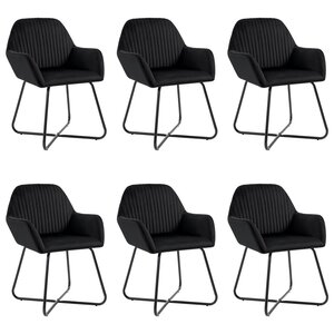 vidaXL Chaises à manger lot de 6 noir velours