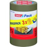 Lot de 3 rouleaux Adhésifs Polypropylènes 66 m x 50 mm Marron x 12 TESA