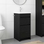vidaXL Meuble de salle de bain avec évier Chêne noir 42 x 40 x 84 5 cm