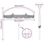 vidaXL Parasol Jaune et blanc Ø 205 x 209 cm Acier