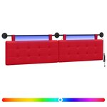 vidaXL Tête de lit suspendue Avec lumière LED Rouge Simili cuir