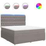 vidaXL Sommier à lattes de lit avec matelas Taupe 180x200 cm Tissu