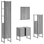 vidaXL Ensemble d'armoires de salle de bain 4 Pièces sonoma gris