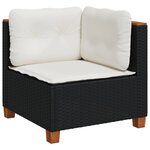 vidaXL Salon de jardin 11 Pièces avec coussins noir résine tressée