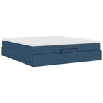 VidaXL Cadre de lit ottoman avec matelas bleu 200x200cm tissu