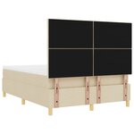 vidaXL Lit à ressorts avec matelas Crème 160 x 200 cm tissu