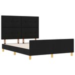 vidaXL Cadre de lit avec tête de lit Noir 140 x 190 cm tissu