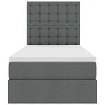 vidaXL Lit avec rangement et matelas Gris foncé 100 x 200 cm Polyester