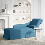 vidaXL Fauteuil long avec traversin et accoudoir droit bleu velours