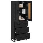 vidaXL Haut Armoire Chêne noir 69 5 x 34 x 180 cm Bois d'ingénierie