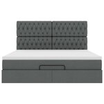 VidaXL Cadre de lit ottoman avec matelas gris foncé 180x200 cm tissu