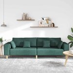 vidaXL Canapé avec coussin Vert foncé 250 x 77 x 76 cm tissu