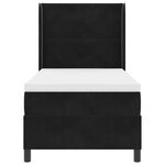 vidaXL Lit à ressorts avec matelas Noir 100 x 200 cm Velours