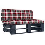 vidaXL Canapé central palette de jardin noir bois de pin imprégné