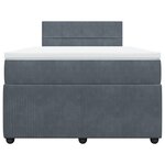 vidaXL Sommier à lattes de lit et matelas Gris foncé 120x200cm Velours