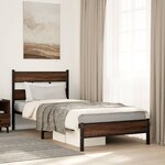 vidaXL Cadre de lit sans matelas chêne marron 90x190cm bois ingénierie