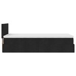 vidaXL Lit ottoman avec matelas noir 90x200 cm tissu