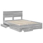 vidaXL Cadre de lit Gris Sonoma 140 x 190 cm Bois d'ingénierie