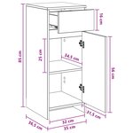 vidaXL Armoire de salle de bain Chêne fumé 35 x 36 5 x 85 cm