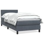 vidaXL Sommier à lattes de lit et matelas gris foncé 80x220 cm velours