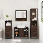 vidaXL Ensemble de meubles de salle de bain 4 Pièces chêne marron